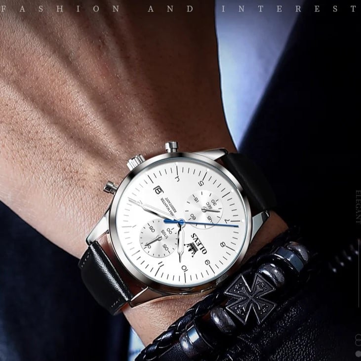 Olevs CS1662 - Ceas Elegant Barbatesc din Piele - imagine 5