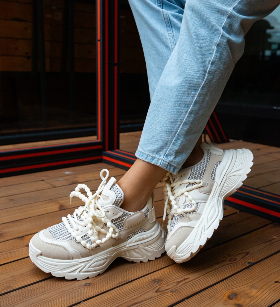 Sneakers Dama Lyud Bej - Confort și Stil - imagine 6