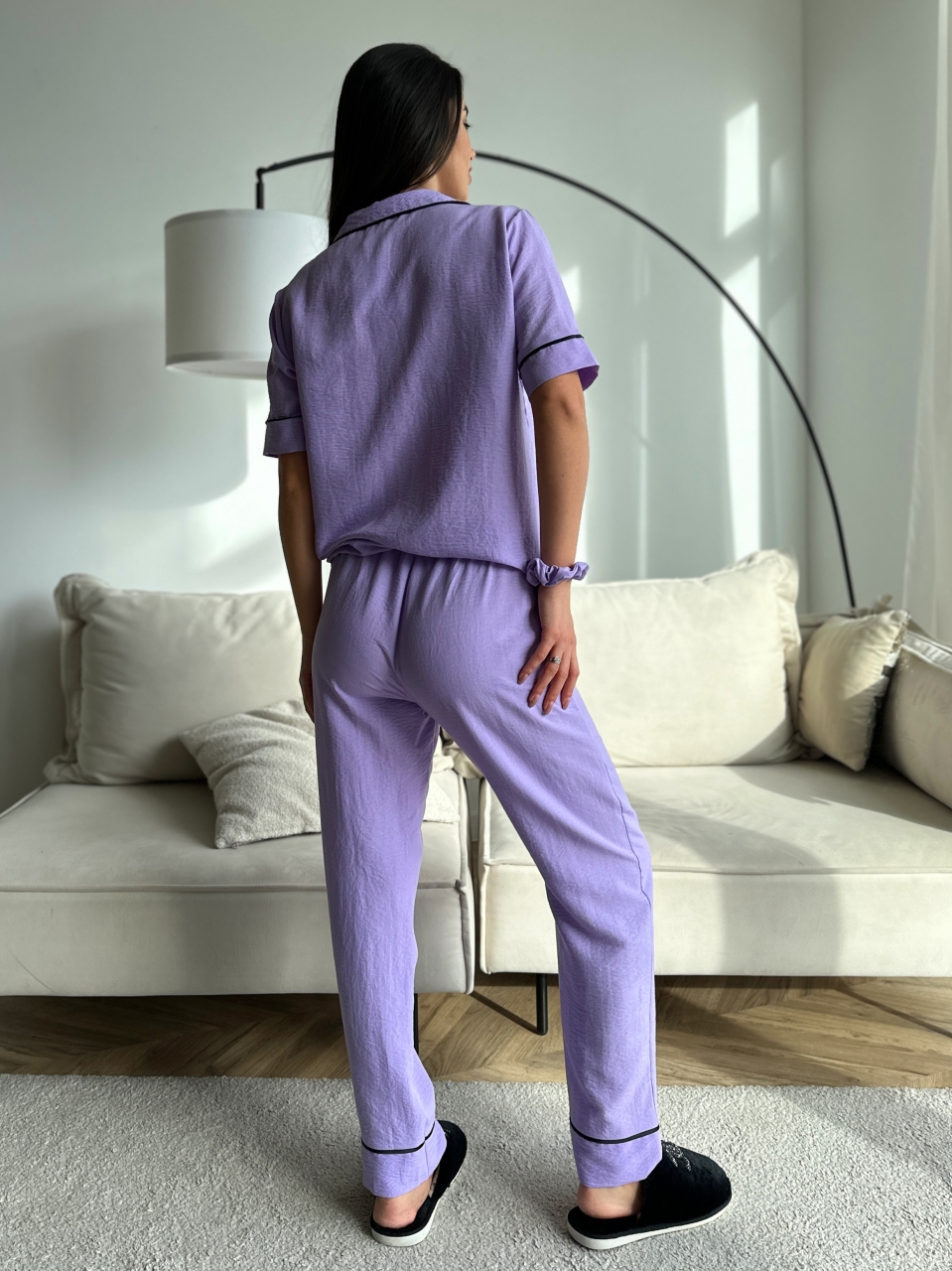 Set Pijama Dama Delis, 2 Piese, Lila - imagine 3