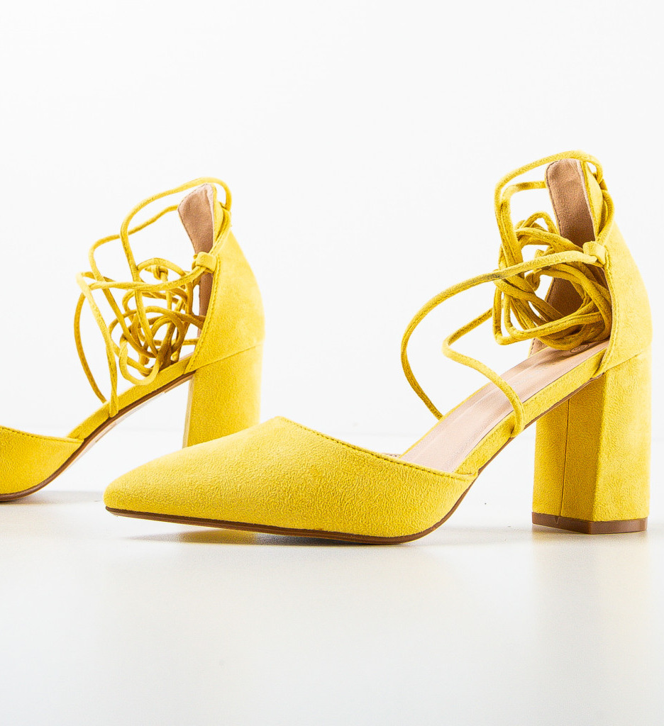 Pantofi dama Arroyo Galbeni Eleganți - imagine 6