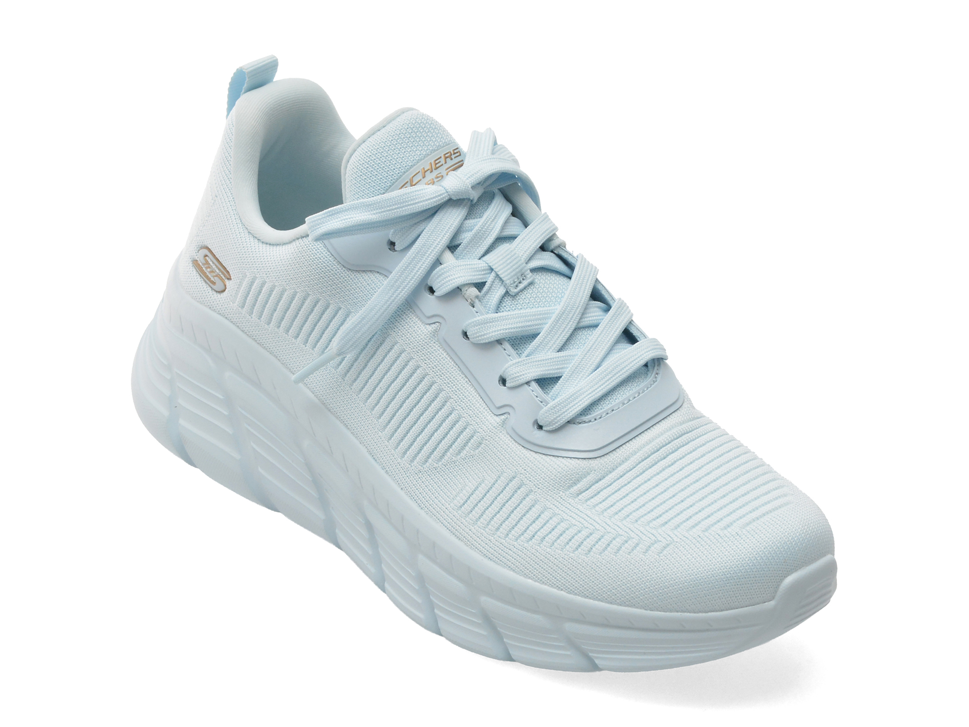Pantofi SKECHERS BOBS B FLEX HI albastri cu Memory Foam