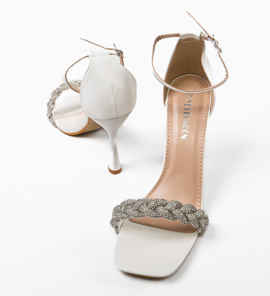 Sandale cu Toc Silve Albe - Eleganta si Stil - imagine 6