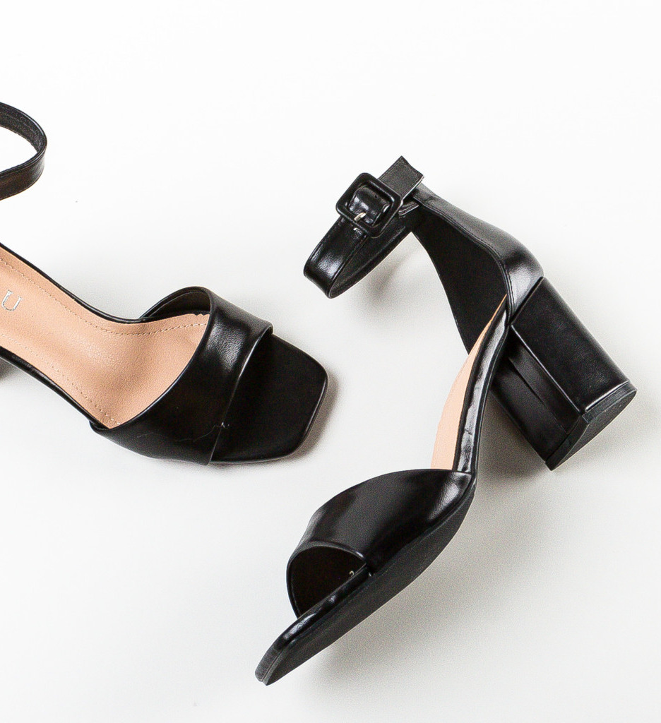 Sandale Toc Umayr Negre Elegante - imagine 5