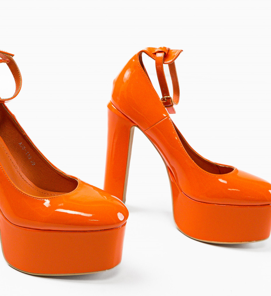 Pantofi Dama Elysia Portocalii - Eleganță și Stil - imagine 7
