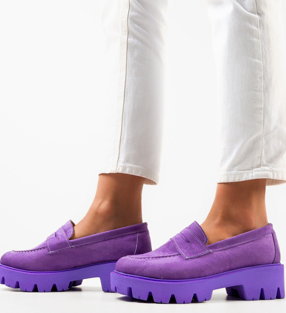 Pantofi Casual Gyna Mov | Confort și Stil - imagine 3