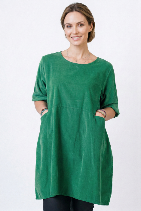 Rochie Tunică Catifea Shopika | Verde Smarald