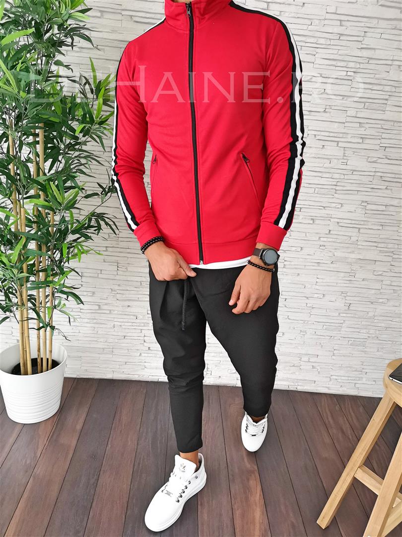 Hanorac Barbati Rosu Slim Fit | Bumbac