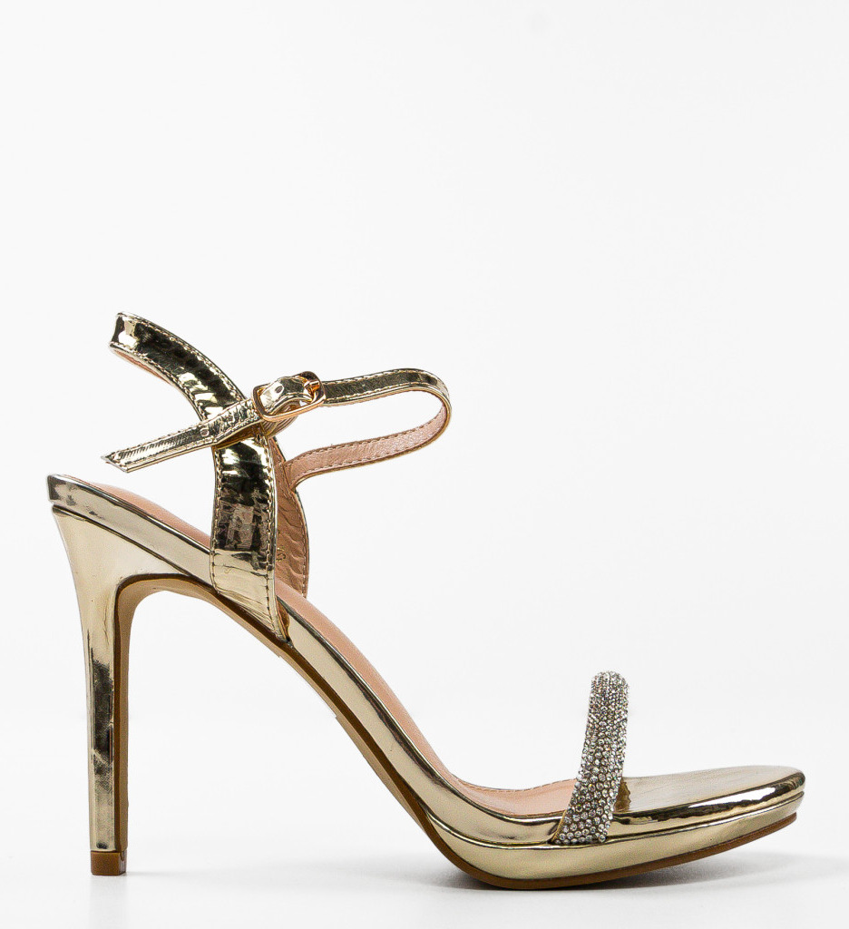 Sandale Edward Aurii cu Toc Elegante - Stil Refinat - imagine 4