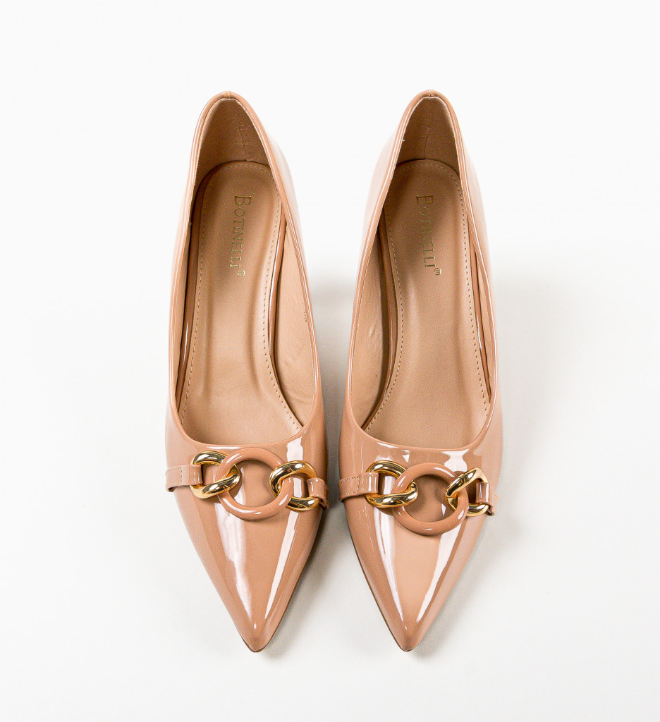 Pantofi Dama Nabyb Bej cu Toc Eleganți - imagine 8