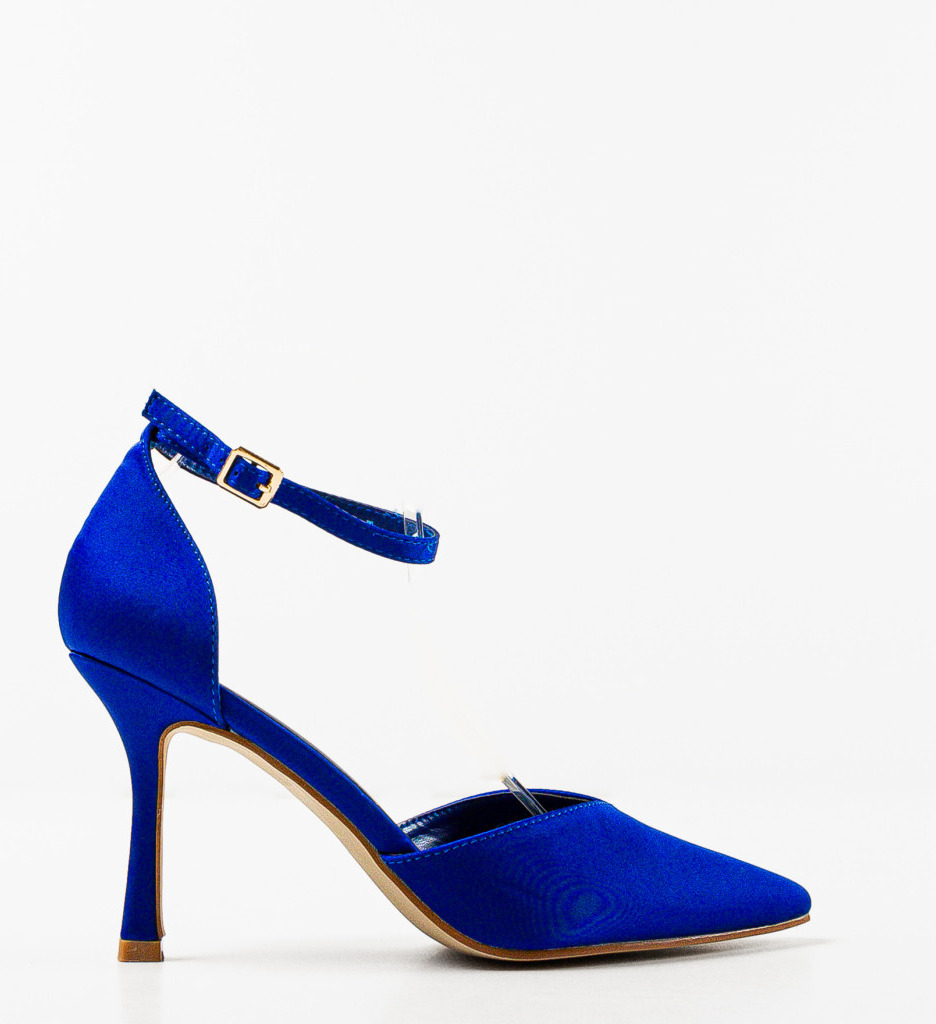 Pantofi cu Toc Albastri Eleganți Cafelini - imagine 6