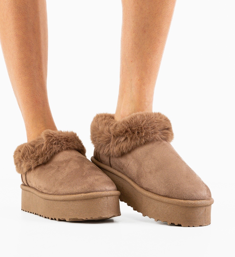 Cizme Tip Ug Jaden Khaki pentru Confort - imagine 2
