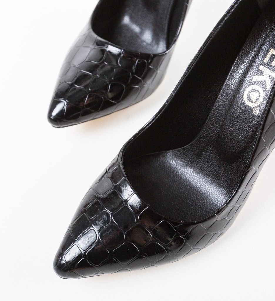 Pantofi Pefeba Negri cu Toc Eleganți - imagine 7