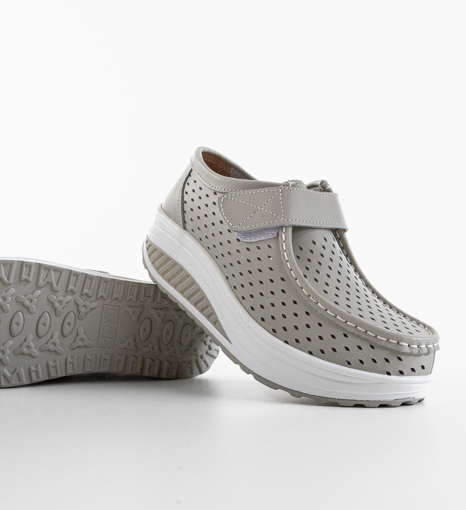Pantofi Casual Bozta Gri - Confort și Stil - imagine 7
