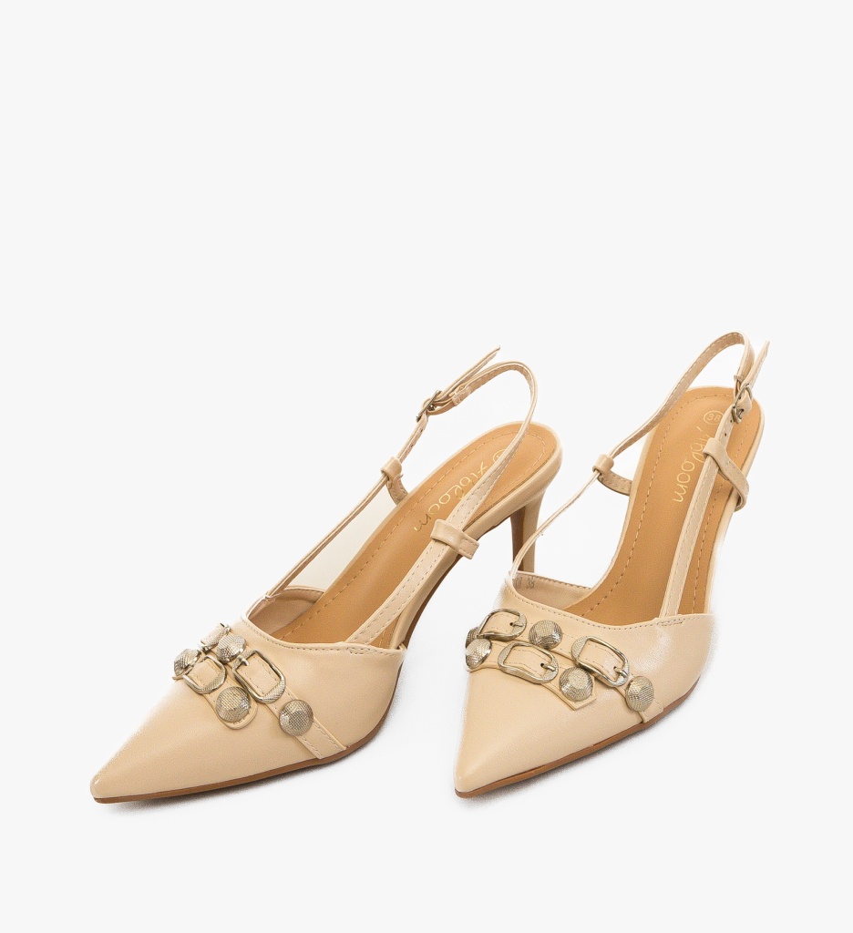 Pantofi Fleur Bej | Eleganță pentru Orice Ocazie