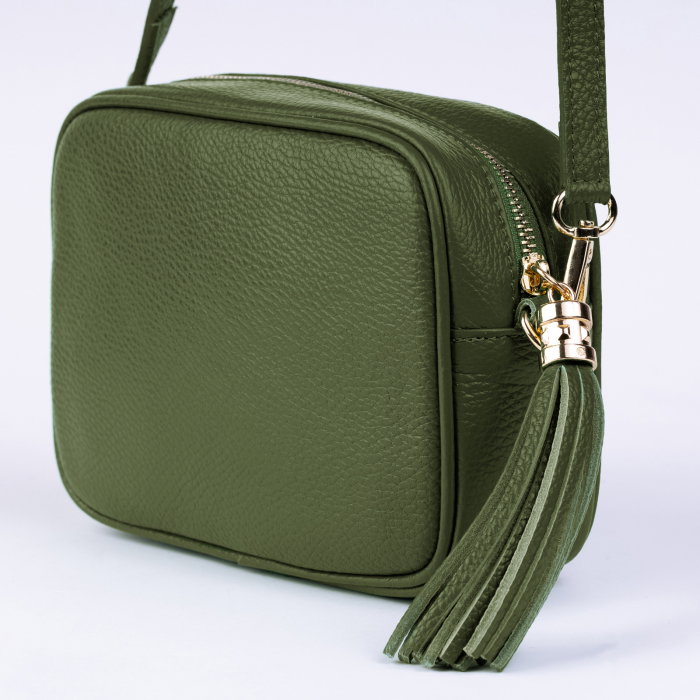 Geantă Crossbody Kaki Piele Naturală | Shopika