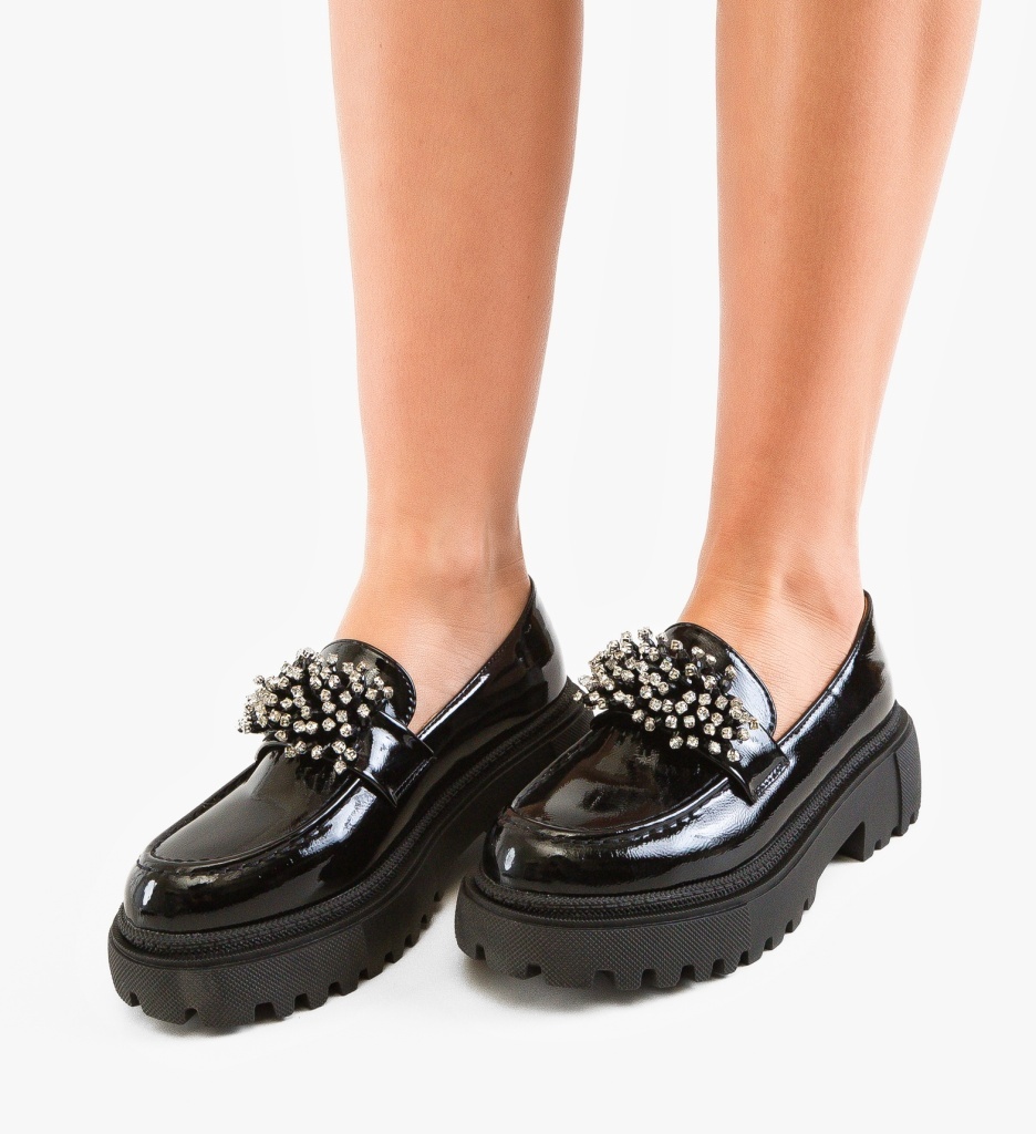 Pantofi Casual Dama Ovatte Negri – Confort și Stil