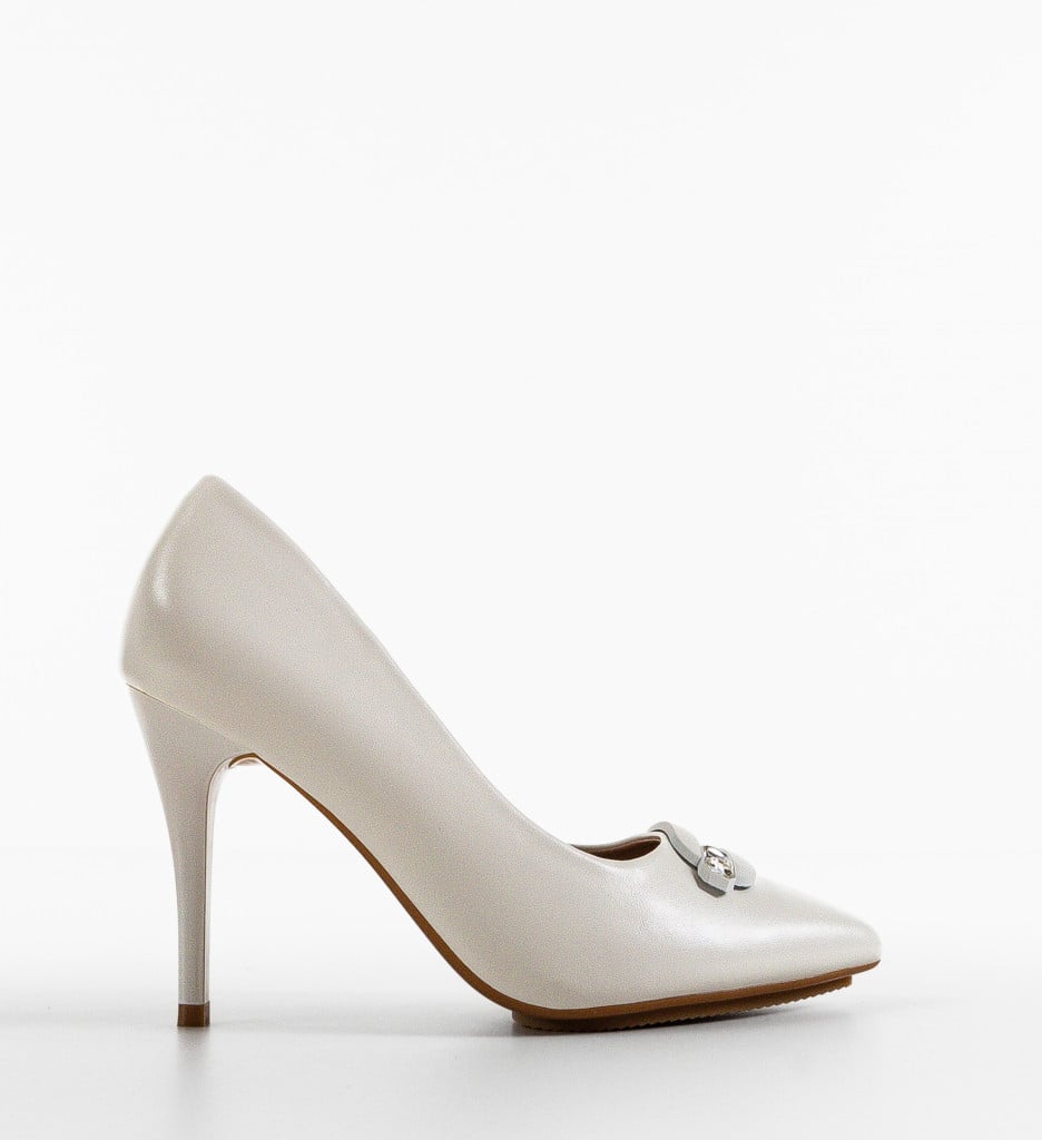 Pantofi Maliro Albi cu Toc - Eleganță Pură - imagine 4