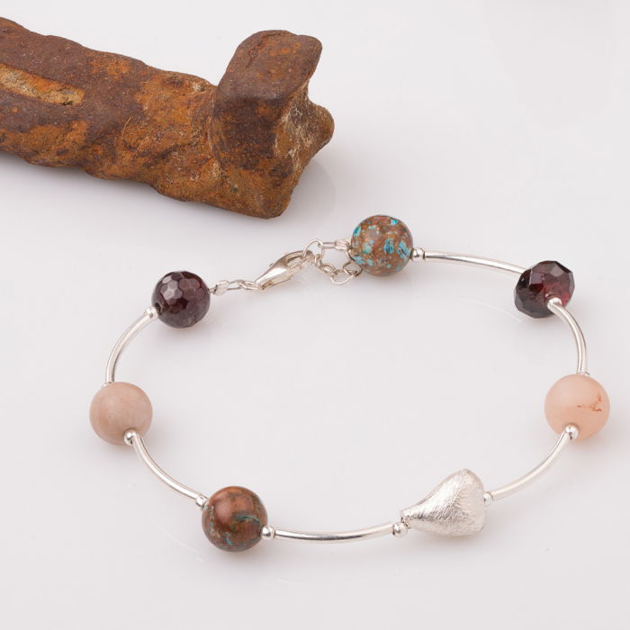Brățară Granate Argint Maia Colt | Eleganță