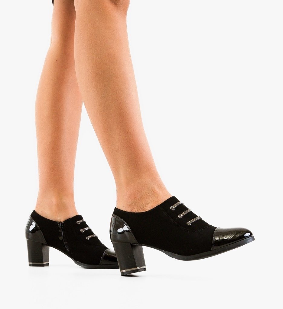 Pantofi dama Tylysh Negri eleganți cu toc