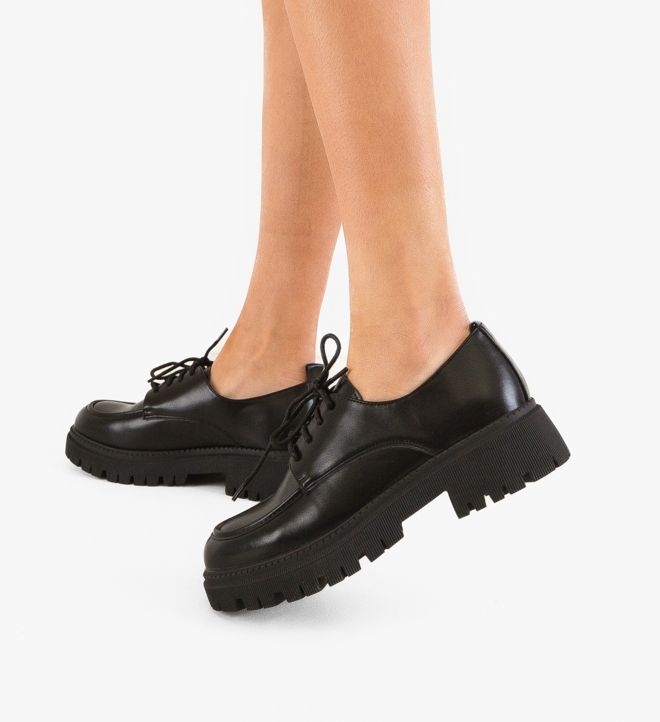 Pantofi Casual Dama Excelsior Negri - Confort & Stil - imagine 3