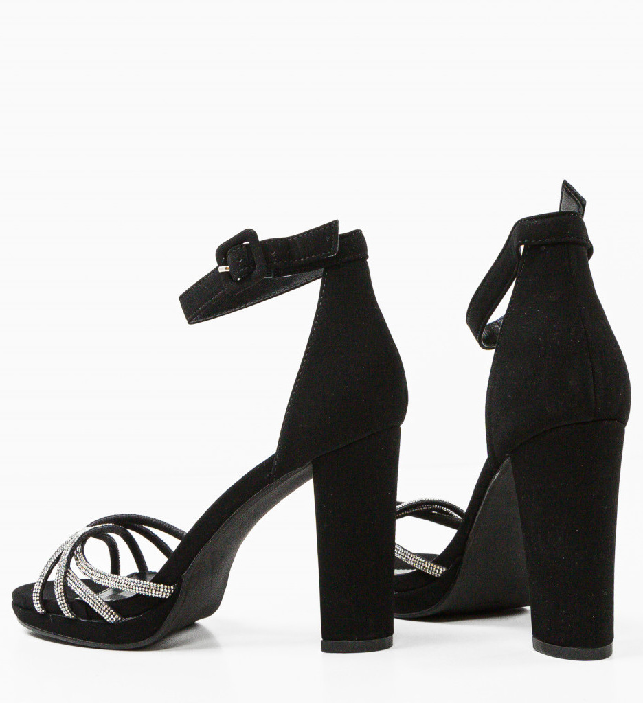 Sandale cu toc Christine Negre | Eleganță și Stil - imagine 5