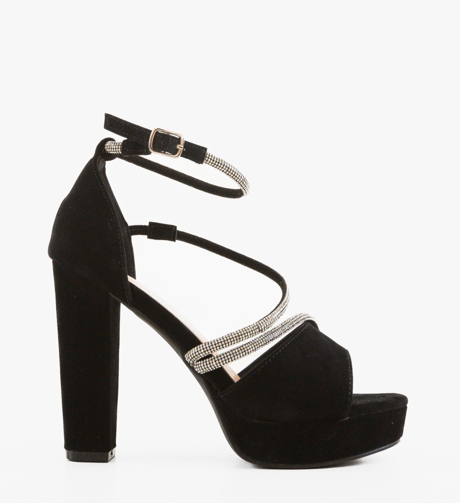 Sandale cu toc Ubyher Negre Elegante - imagine 6