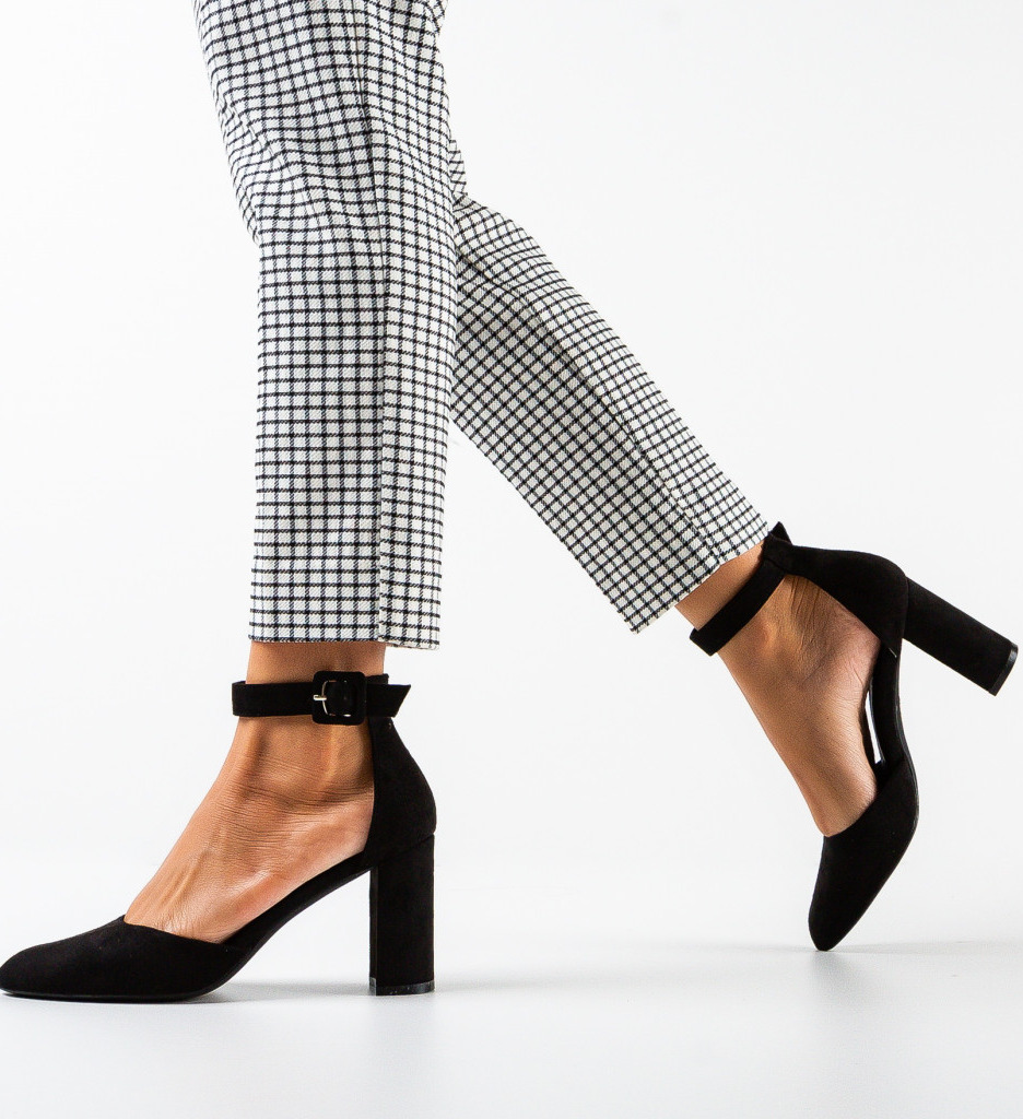 Pantofi dama Horn Negri eleganți cu toc