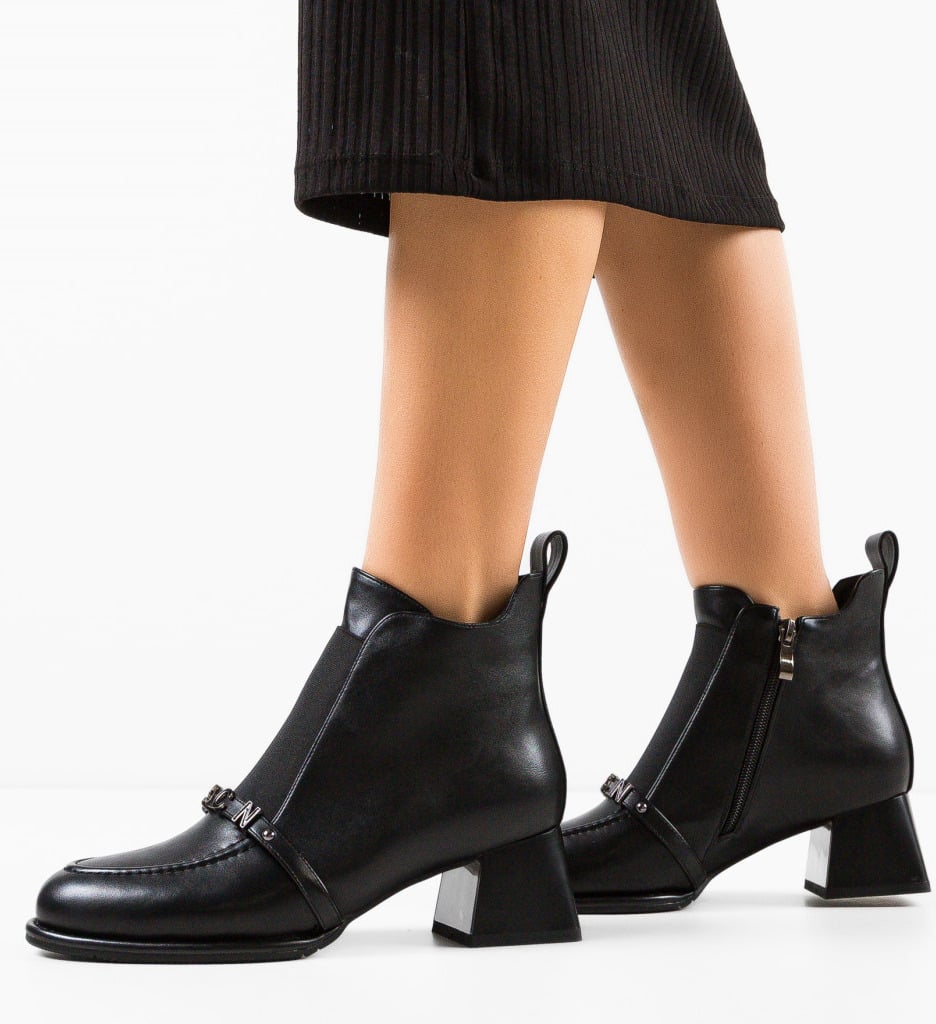 Botine Dama Myouy Negre - Eleganță și Confort