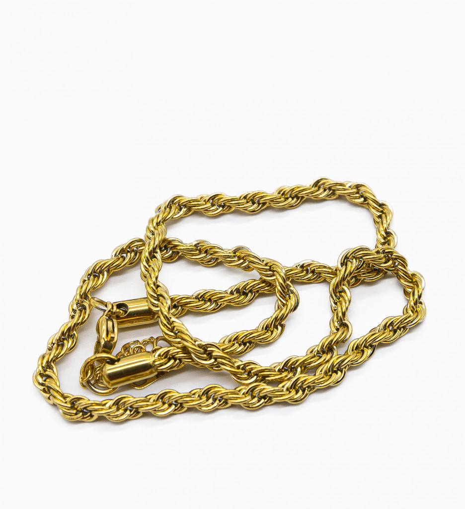 Colier Steel Auriu Elegant | Accesoriu Modern - imagine 6