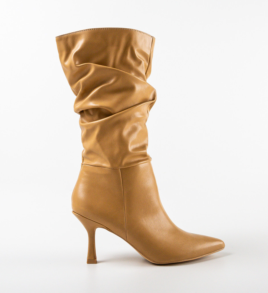 Cizme Dama Long Bej Elegante - imagine 5