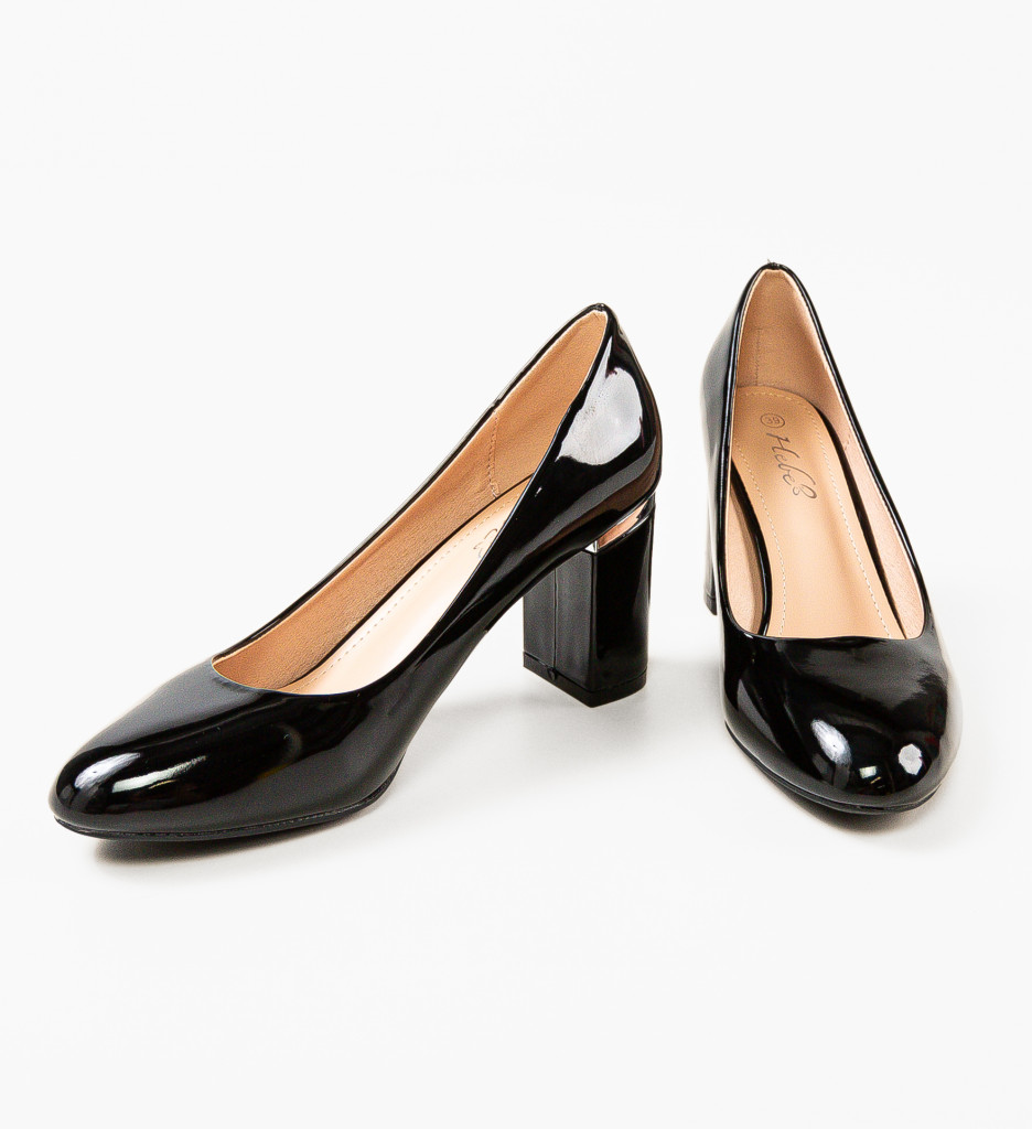 Pantofi Dama Ryouta Negri cu Toc Eleganți - imagine 6