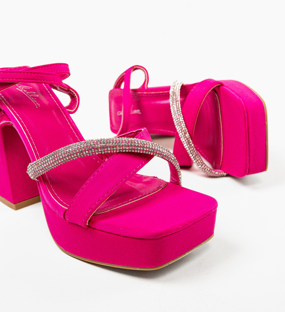 Sandale cu Toc Jakki Fuchsia - Eleganță Vară