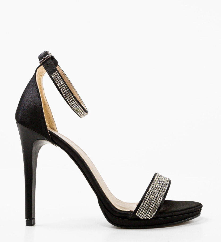 Sandale Cincil Negre cu Toc - Eleganță Maximă - imagine 4