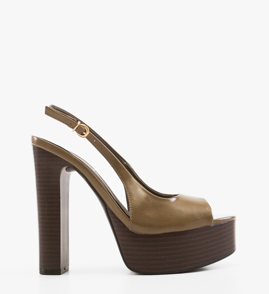 Sandale Dama Ubyntya Khaki Elegante - imagine 6