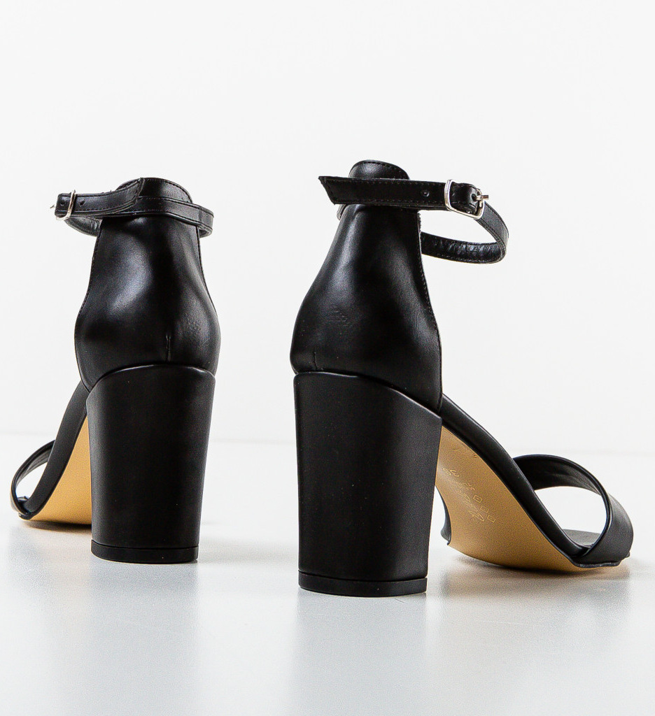 Sandale Dama Negre cu Toc Elegante Sambelar - imagine 8