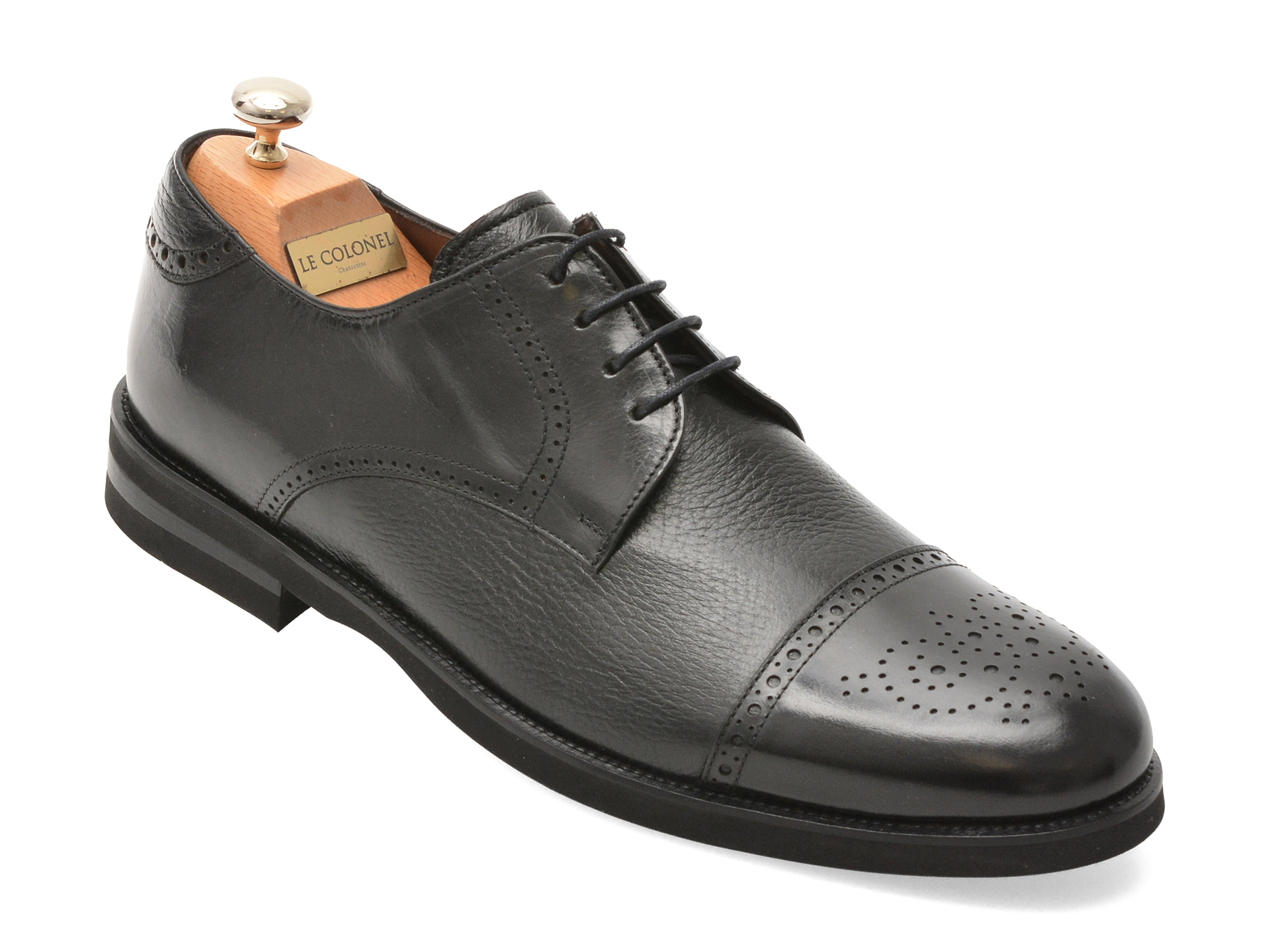 Pantofi LE COLONEL negri din piele naturală