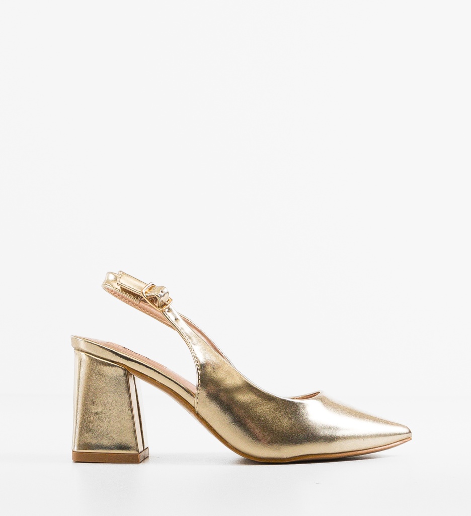 Pantofi cu Toc Aurii Justin - Eleganță și Stil - imagine 7