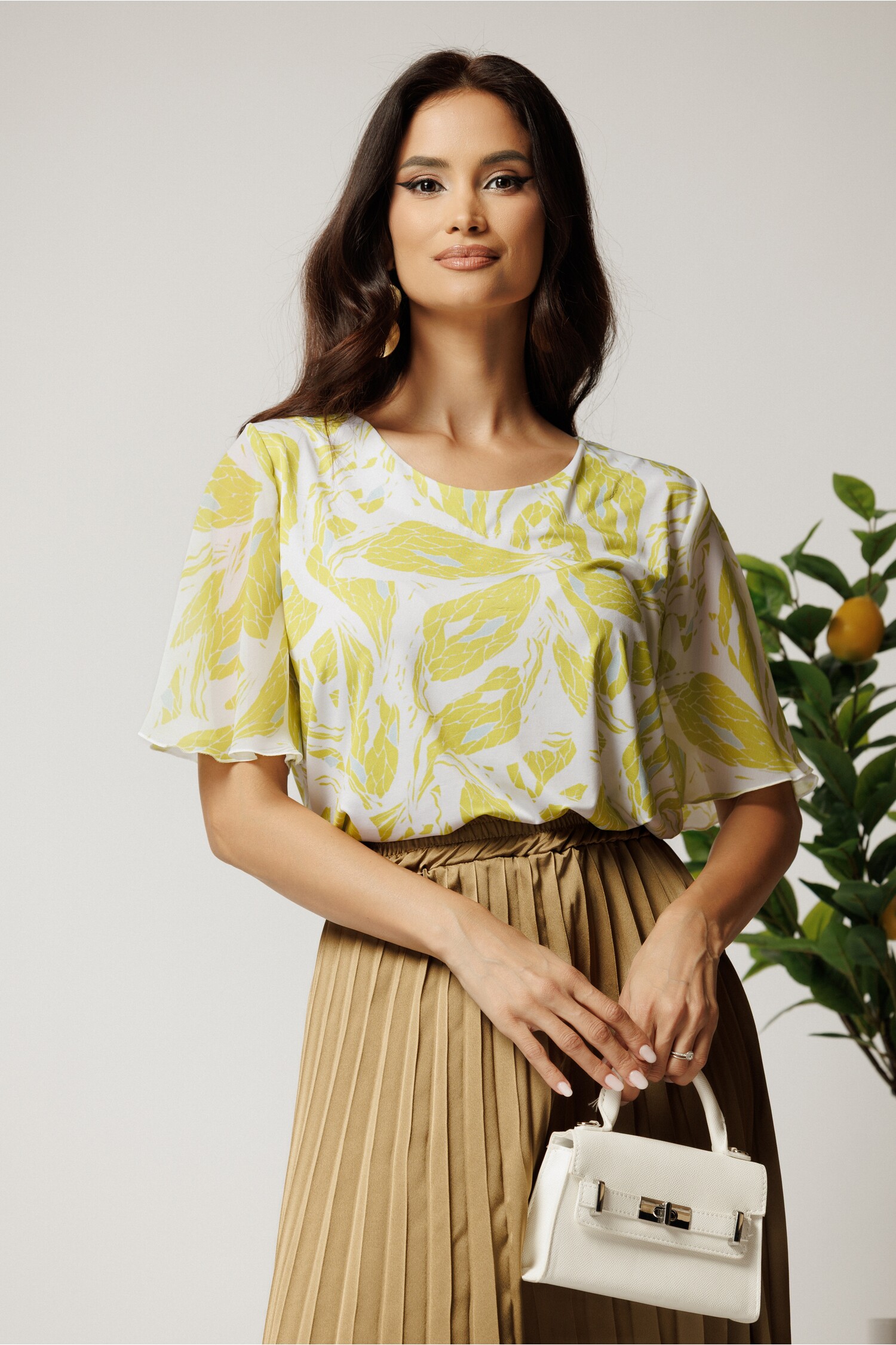 Bluza Alba Verde Lime Lycra Voal - Eleganta