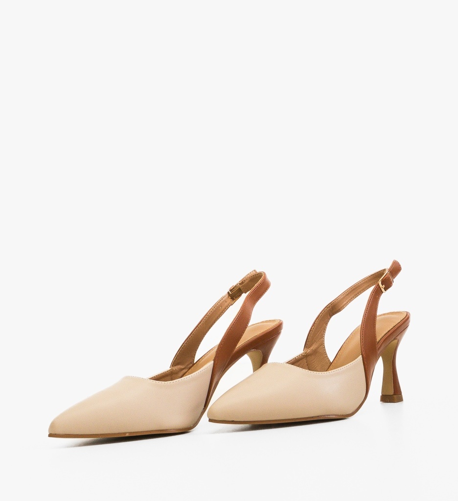 Pantofi Stiletto Dama Klem Bej - Eleganță - imagine 3