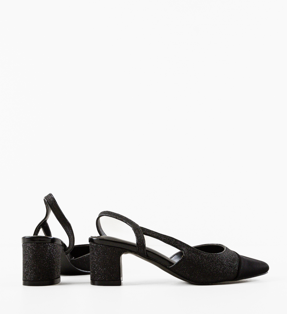 Pantofi Dama Firdos Negri cu Toc Elegant - imagine 4