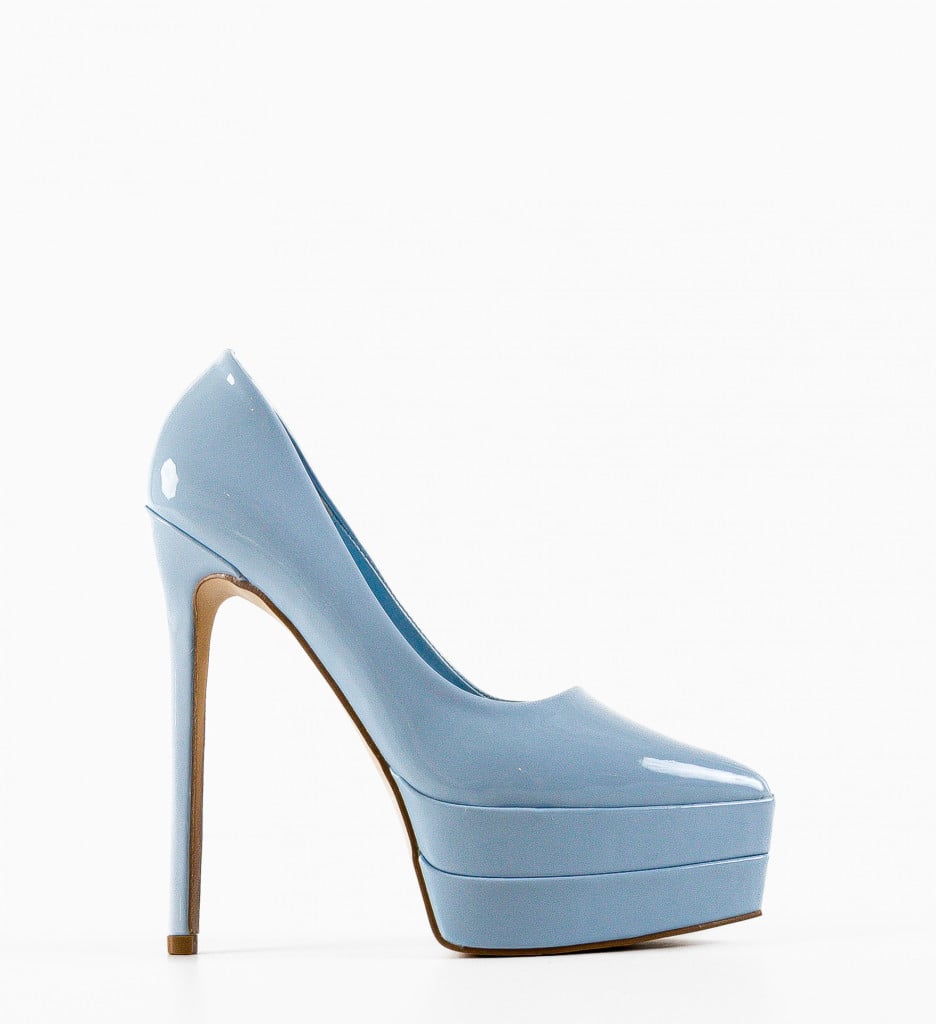 Pantofi Toc Albastru Eleganți Dama - imagine 6