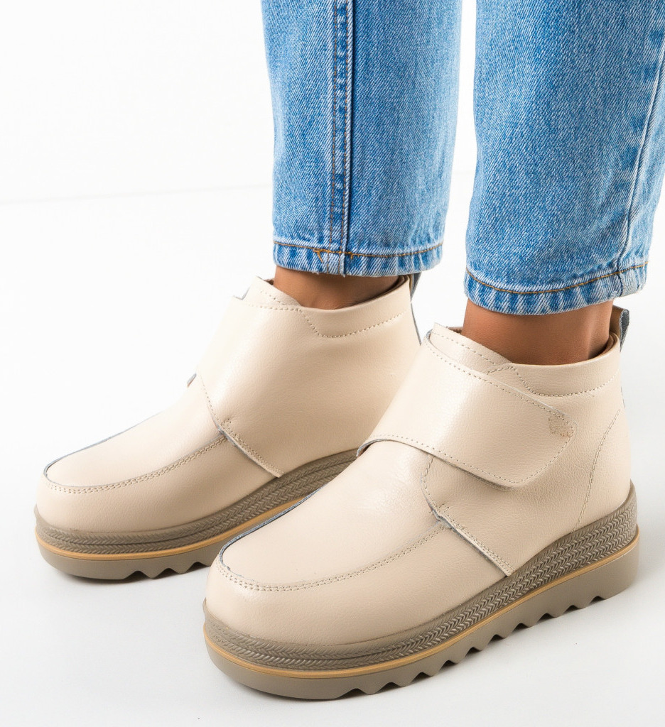 Pantofi Casual Dama Aarron Bej Confort - imagine 2