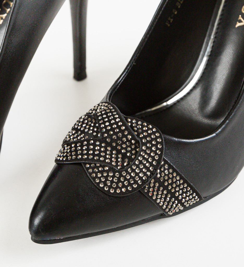 Pantofi Toc Eleganți Brown Negri - imagine 4