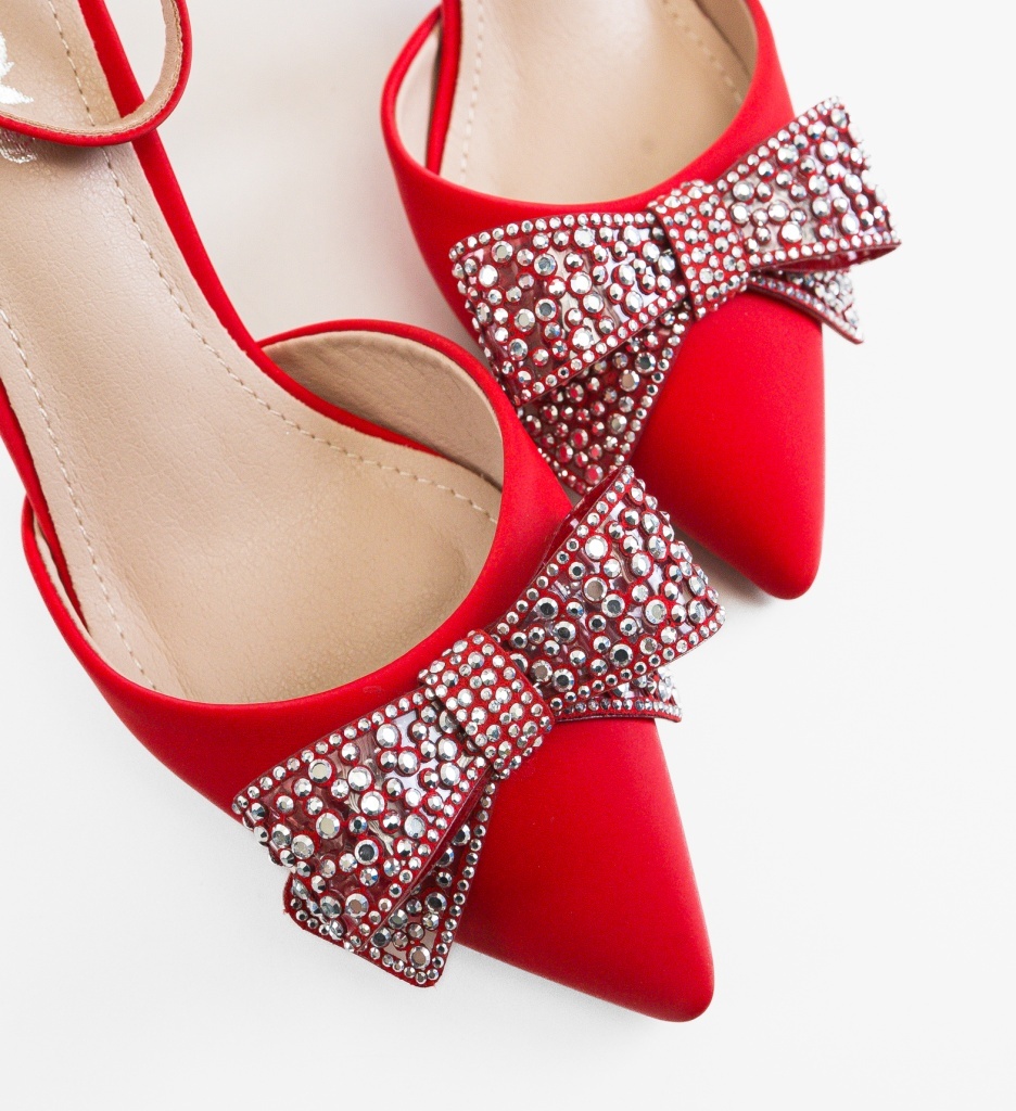 Pantofi cu Toc Hare Rosii Eleganți - imagine 3