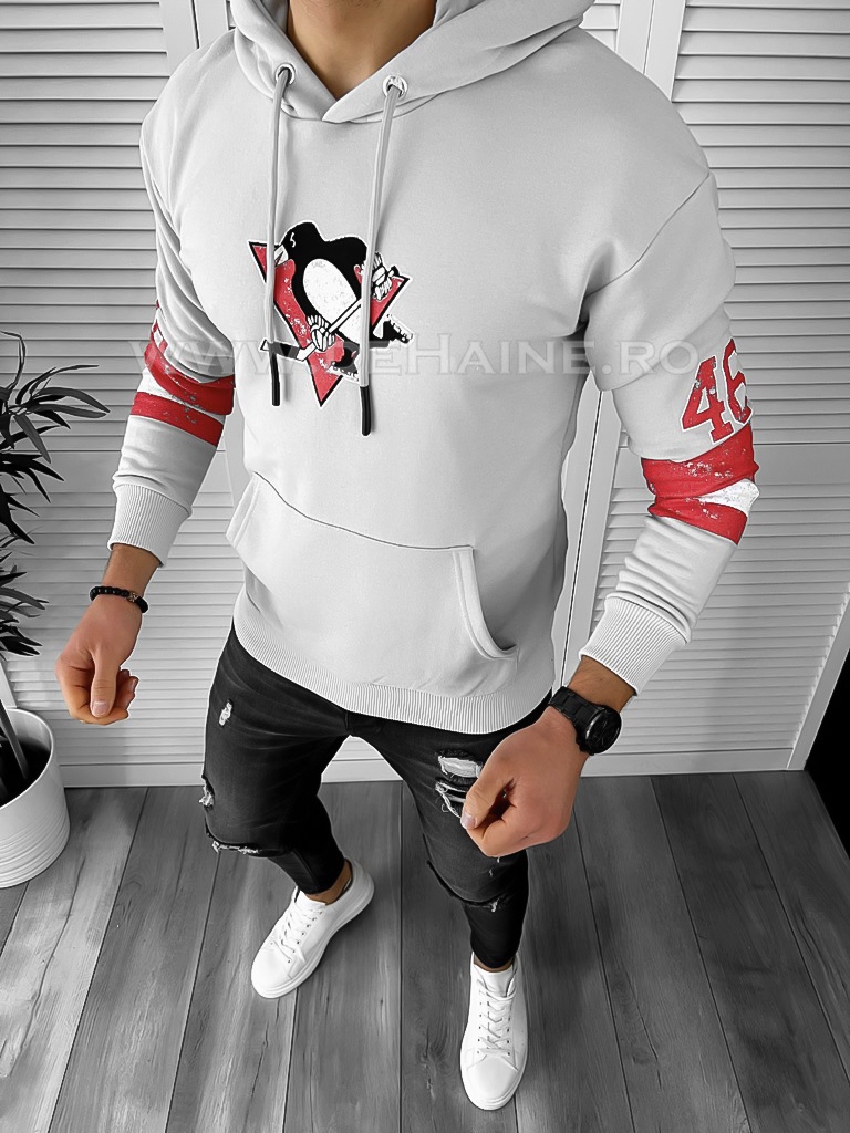Hanorac Barbati Slim Fit Gri Modern
