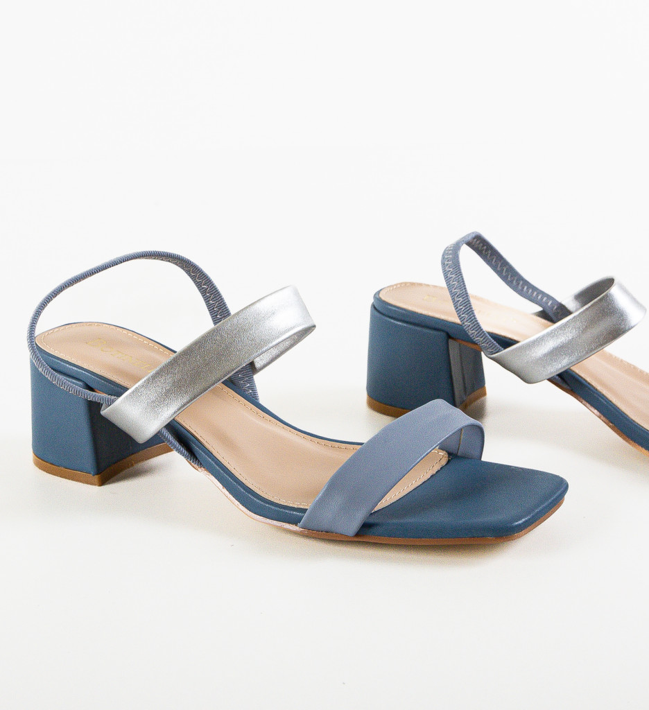 Sandale cu toc Nirmal Albastre | Eleganță și Stil - imagine 7