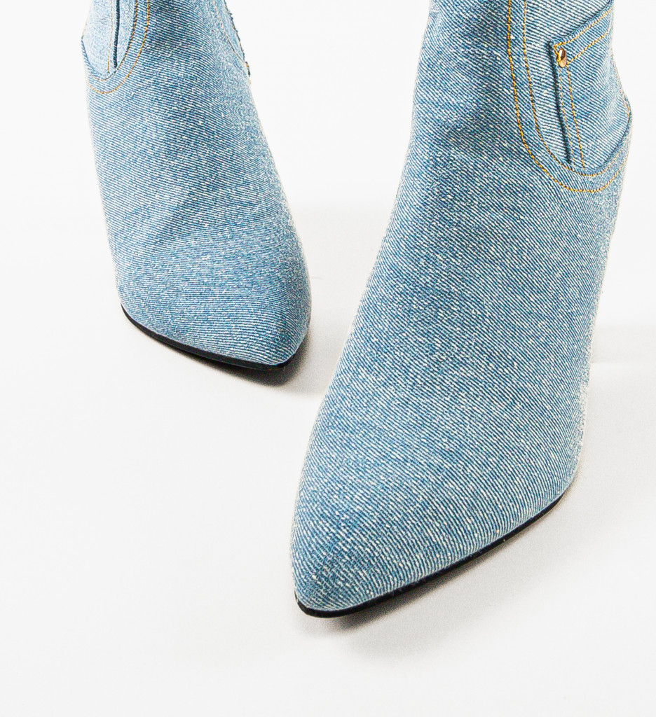 Botine Dama Jean Albastre - Stil Casual Modern - imagine 6