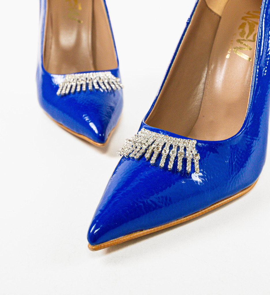 Pantofi dama Perma Albastri - Toc Elegant - imagine 6
