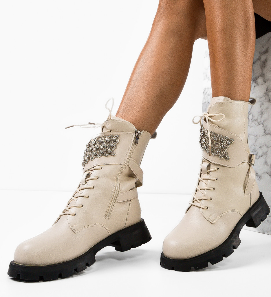 Ghete Dama Lakeras Bej - Confort și Stil - imagine 3