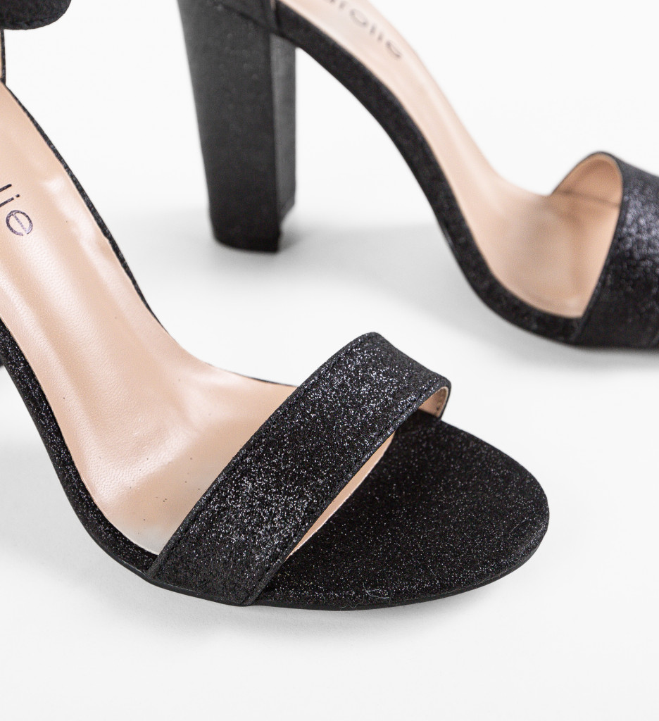 Sandale Wilson Negre cu Toc Elegante - imagine 6